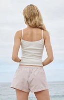 John Galt Pink & White Striped Keira Pajama Boxer Shorts