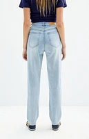 Pacsun Light Indigo Ripped Dad Jeans