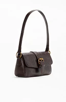 John Galt Brown Buckle Shoulder Bag