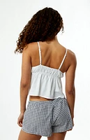 LA Hearts Linen V-Neck Babydoll Tank Top