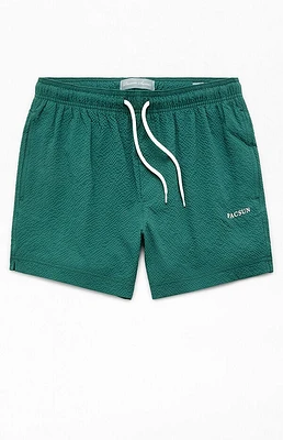Pacsun Green Seersucker 4.5" Swim Trunks