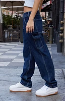 John Galt Dark Indigo Low Rise Straight Leg Jeans