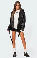 Edikted Wrenley Oversized Faux Leather Jacket