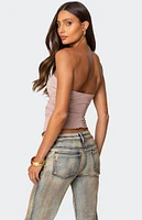 Edikted Ring Cut Out Asymmetric Strapless Top