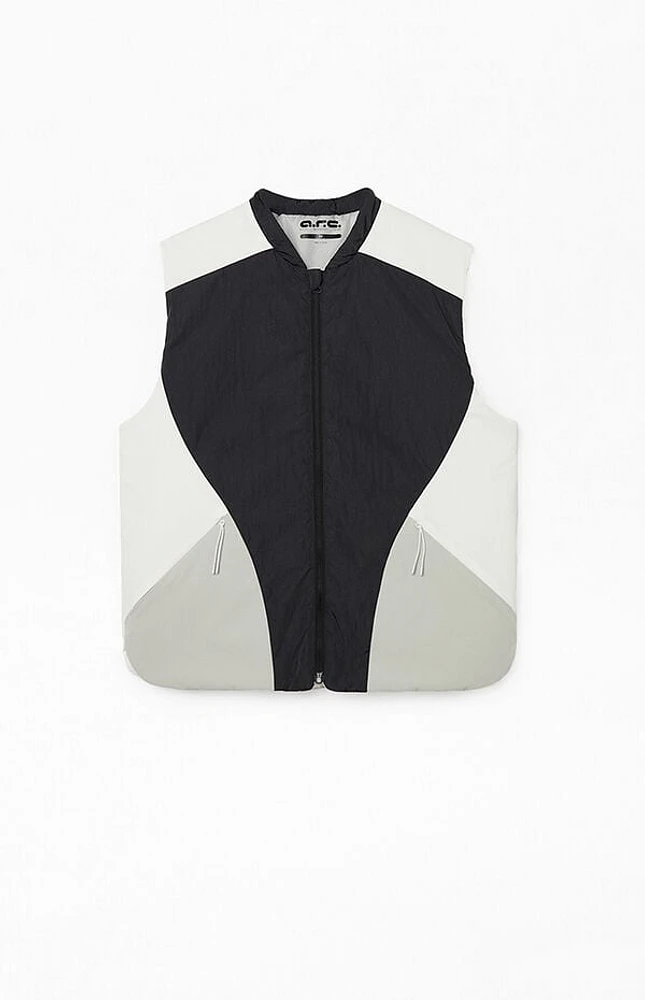 A.R.C. Black Nylon Color Block Vest