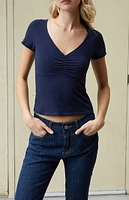 Navy Cinched Top