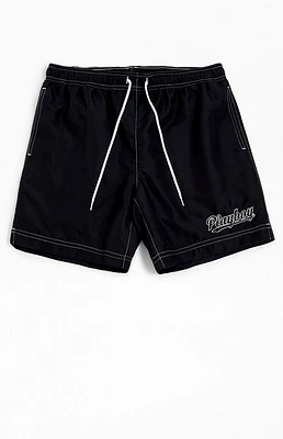 Playboy By PacSun Script 6.5" Swim Trunks