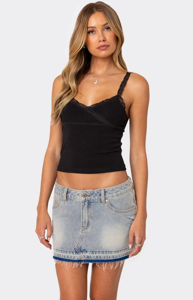 Edikted Amilia Lace Trim Tank Top