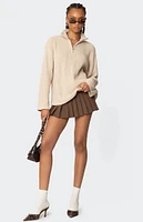 Edikted Amour High Neck Oversized Zip Sweater