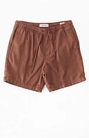 Pacsun Brown Cole Cotton Volley Shorts
