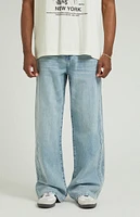 PacSun Light Indigo Tonal Stripe Extreme Baggy Jeans