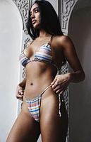 Shimmer Stripe Triangle Bikini Top