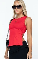 Princess Polly Eco Red Uzo Tank Top