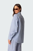 Oversized Pinstripe Button Up Shirt