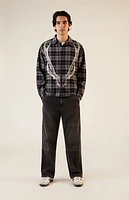 Pacsun Gray Graphic Flannel Shirt