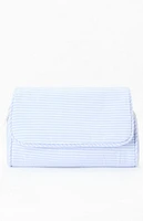 John Galt Blue & White Striped Cosmetic Bag