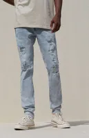 PacSun Recycled Light Destroyed Stacked Skinny Comfort Stretch Jeans