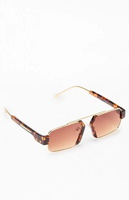 PacSun Tortoiseshell Gold Metal Retro Sunglasses