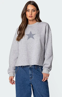 Edikted Gingham Star Sweatshirt