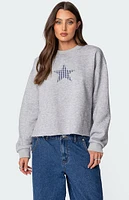 Edikted Gingham Star Sweatshirt