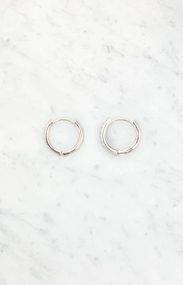 LA Hearts Silver 14K Gold Plated Rhinestone Hoop Earrings