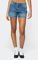 Edikted Scottie Low Rise Denim Shorts