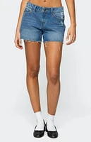 Edikted Scottie Low Rise Denim Shorts