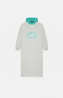 Kids Fear of God Essentials Light Heather Grey Mint Leaf Hooded Dress