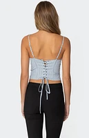 Edikted Lois Lace Up Pinstripe Corset
