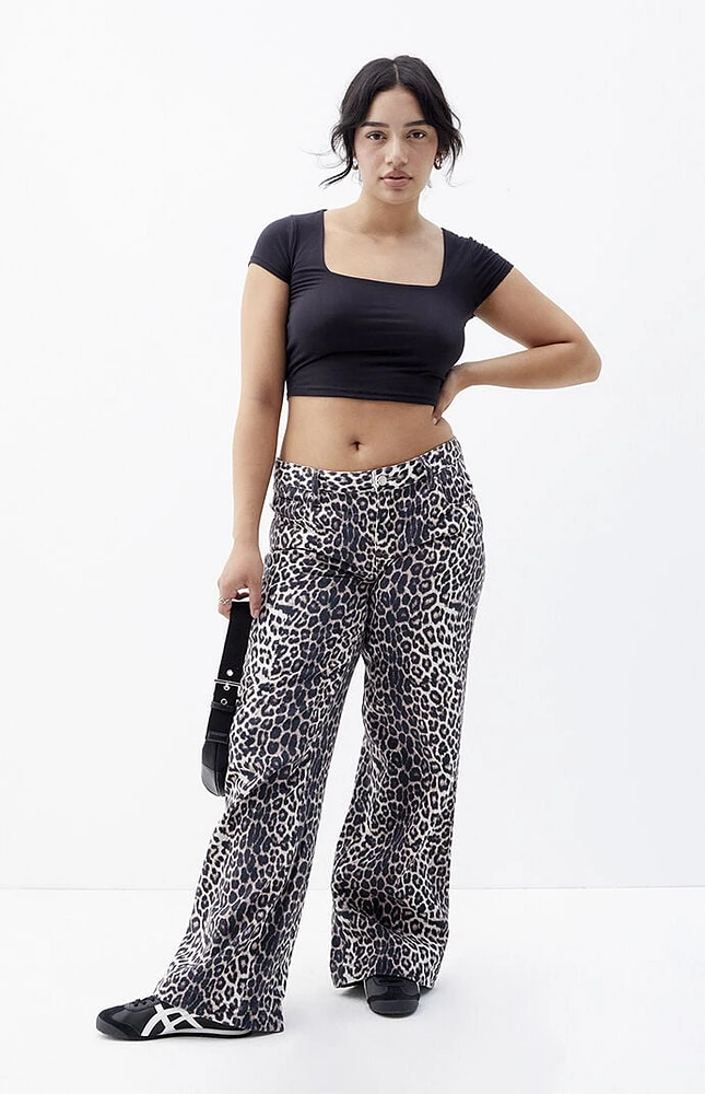 PacSun Casey Leopard Low Rise Baggy Jeans