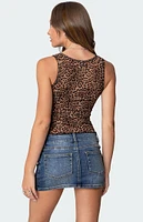 Edikted Laur Leopard Printed Cupped Top