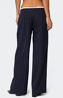 Edikted Pinstripe Peekaboo Drawstring Pants