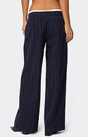 Edikted Pinstripe Peekaboo Drawstring Pants