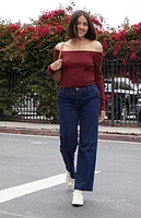 John Galt Burgundy Mayson Off-The-Shoulder Top