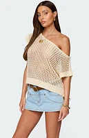 Edikted Trix Off Shoulder Open Knit Top