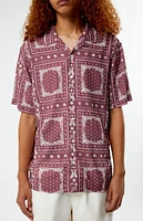 PacSun Brown Paisley Camp Shirt