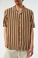 PacSun Brown Striped Camp Shirt