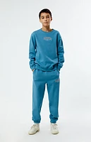 Pacsun Kids Blue Embroidered Crew Neck Sweatshirt
