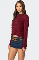 Edikted Split Open Back Cable Knit Sweater