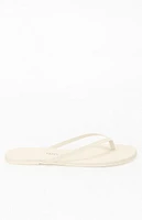 TKEES Women's Cream Solids Sandals