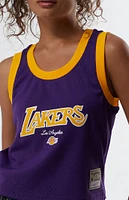 Mitchell & Ness NBA LA Lakers Mesh Cropped Tank Top