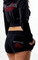 True Religion Crystal Lips Velour Micro Hot Shorts