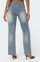 Edikted Amia High Rise Straight Leg Jeans