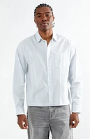 Pacsun Blue Drew Striped Long Sleeve Button Down Shirt