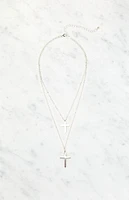 LA Hearts Cross Layered Necklace