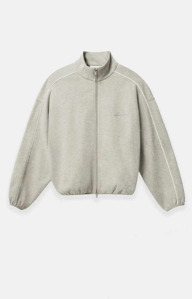 Fear of God Essentials Heather Stone & Cloud White Modern Fleece Track Jacket