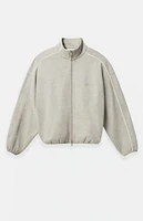 Fear of God Essentials Heather Stone & Cloud White Modern Fleece Track Jacket