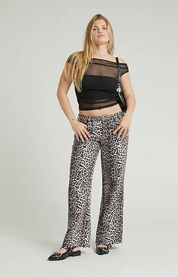 PacSun Casey Leopard Low Rise Baggy Jeans