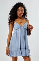 LA Hearts Trim V-Neck Babydoll Dress