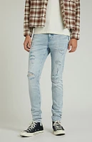 PacSun Stacked Skinny Light Indigo Destroyed Jeans